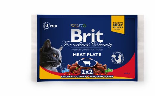 Brit Premium Cat multipack felii de carne 4 x 100 gr