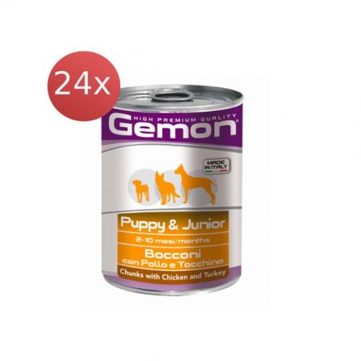 Conserve Gemon 24X415g pui și curcan - Puppy&Junior
