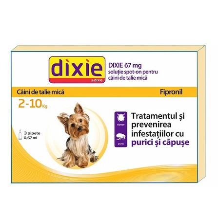 Dixie spot on dog S 0,67 ml X 3 buc/cutie
