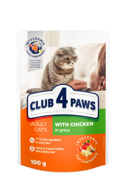 CLUB 4 PAWS PREMIUM pisici adulte cu pui 80 g